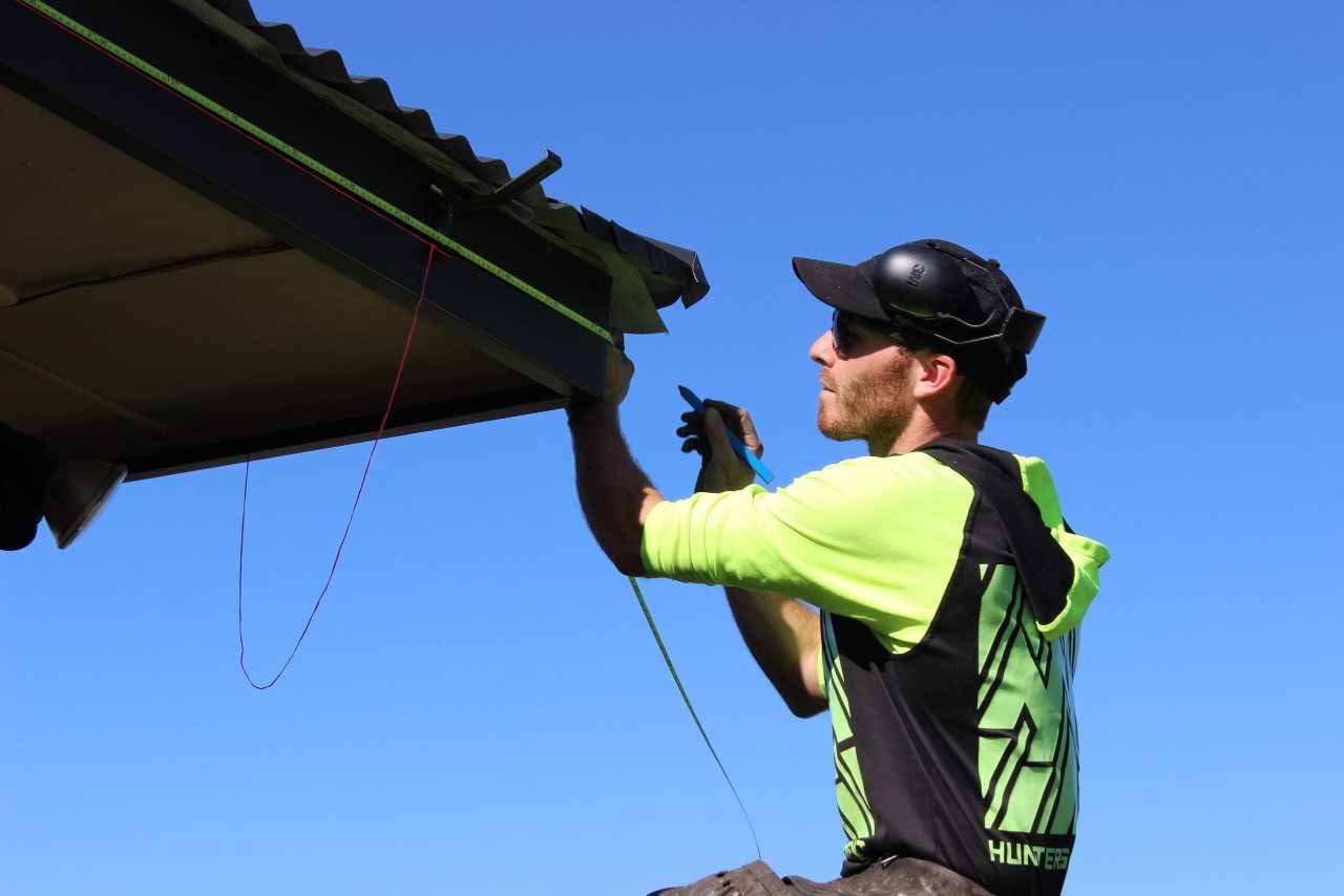 Clearwater Spouting team working on new Gutter installation in Canterbury home